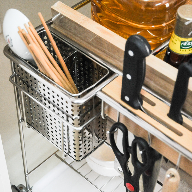 Factory direct Shane stainless steel kitchen basket cabinet knife basket seasoning basket basket wholesale knife holder