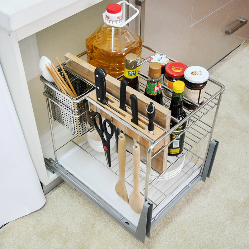 Factory direct Shane stainless steel kitchen basket cabinet knife basket seasoning basket basket wholesale knife holder