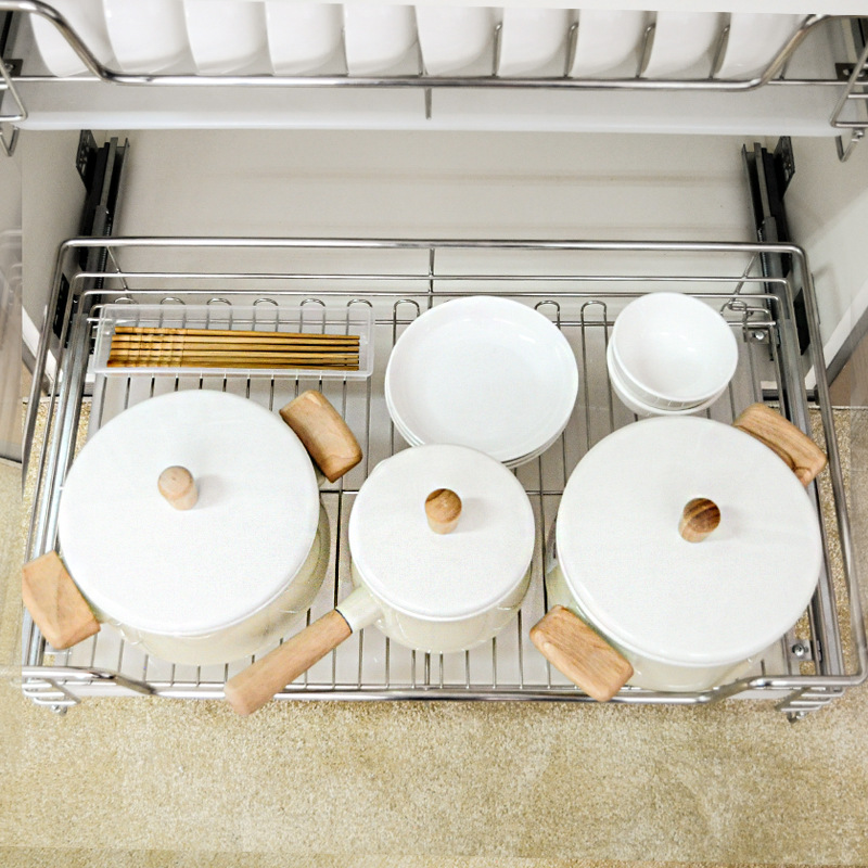 Shane basket stainless steel kitchen cabinet basket drawer dish rack seasoning rack dishes basket damping