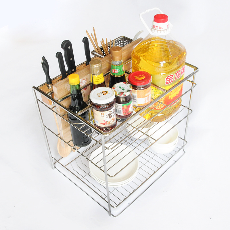 Factory direct Shane stainless steel kitchen basket cabinet knife basket seasoning basket basket wholesale knife holder