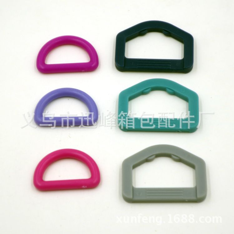 Manufacturer Wholesale Plastic Pentagonal Ring D-Shaped Buckle Outdoor Luggage Accessories Semi-Circular Support Color DIY Fixing Buckle