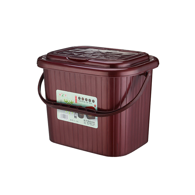 Household Plastic Tea Residue Bucket, Thickeneded Square Handle with Tea Leakage Tea Bucket, Dry and Wet Separation Filter Tea Bucket Wholesale