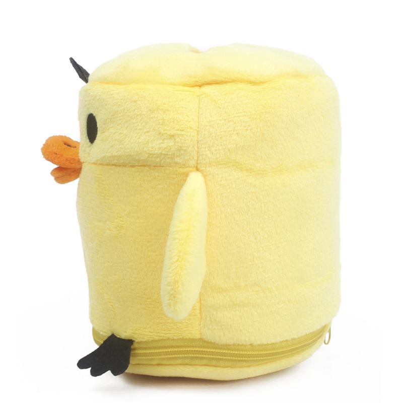 Cute plush cylinder tissue tube tissue pumping roll paper tube car creative tissue box set WeChat one-piece delivery