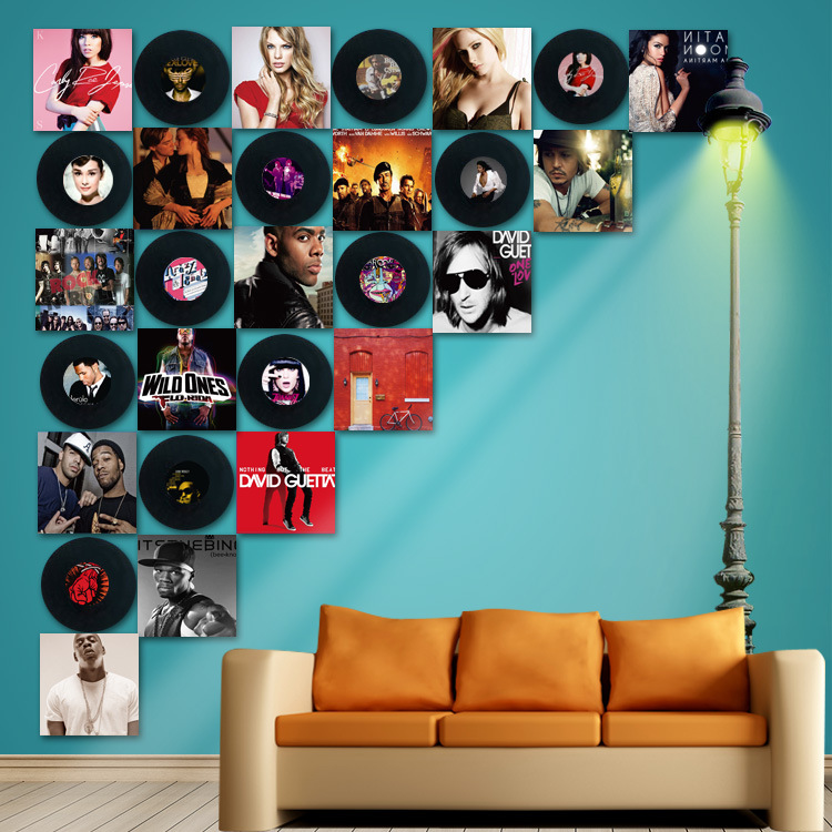 DIY Simulation Vinyl Record Birthday Gift Graffiti Creative Personality Decorative Ornaments Wall Decoration Bedroom Guest