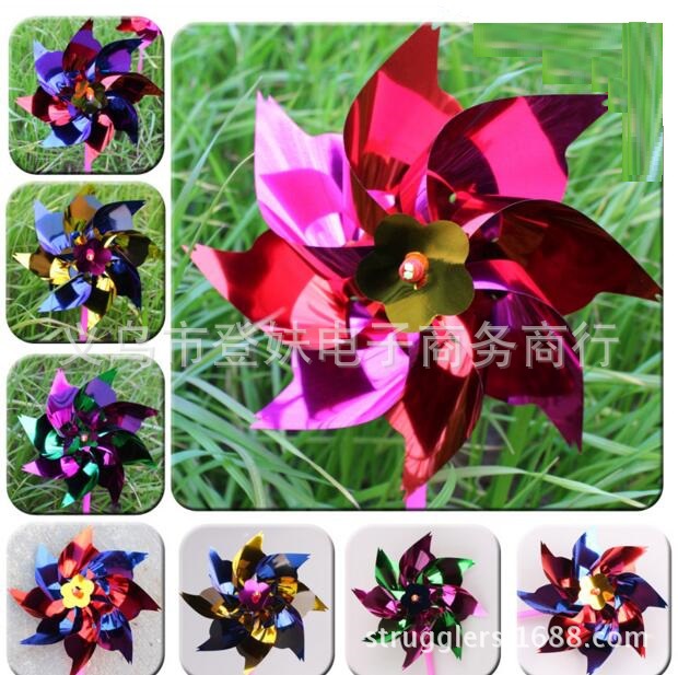 Plastic Sheet small windmill square colorful decoration diy kindergarten stall children cartoon toy factory wholesale