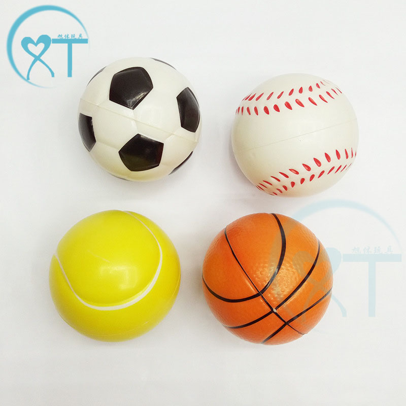 Cross-Border Hot Selling Decompression 63mm Football Basketball Pu Ball Foam Pressure Ball Toy Pu Decompression Sponge Vent Tennis