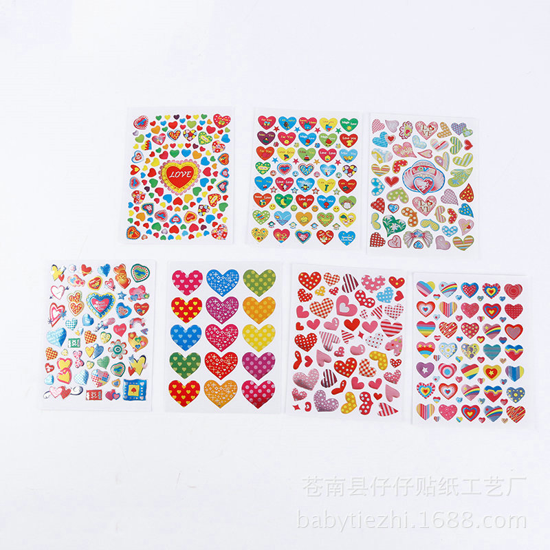 Love stickers manufacturers supply children's reward stickers bubble stickers kindergarten Taobao gifts National Day Christmas stickers