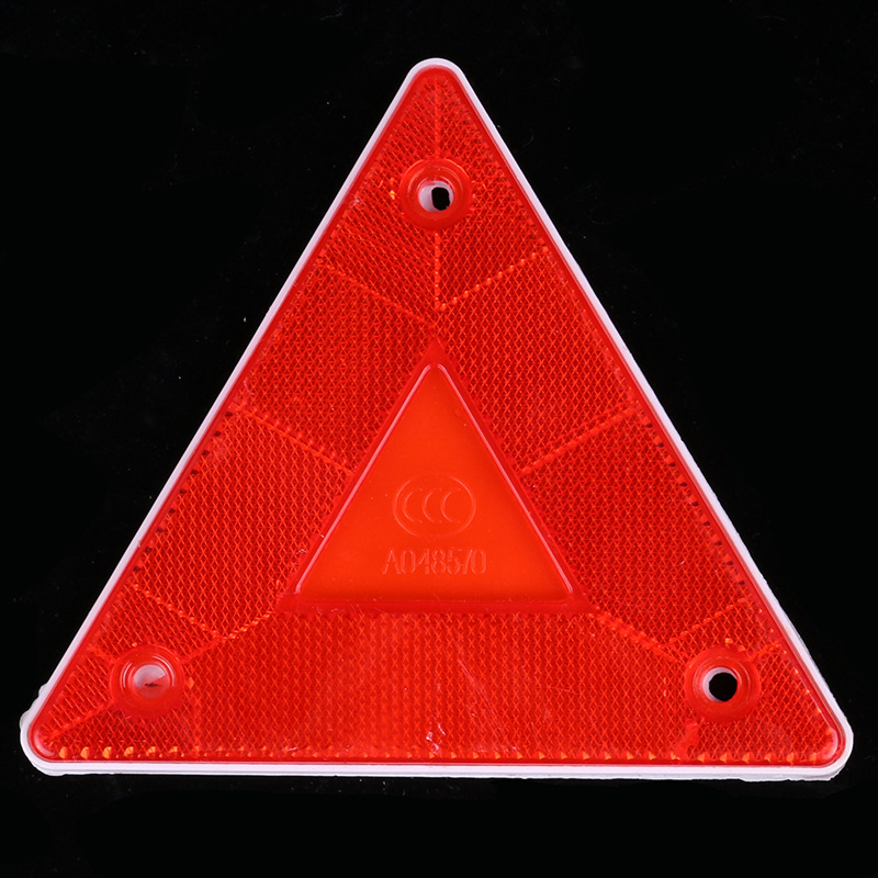 Factory Direct Supply of Vehicle-Mounted Triangle Warning Sign Holder Reflector Plastic Reflective Plate Vehicle Rear Red Orange Yellow Triangle Plate