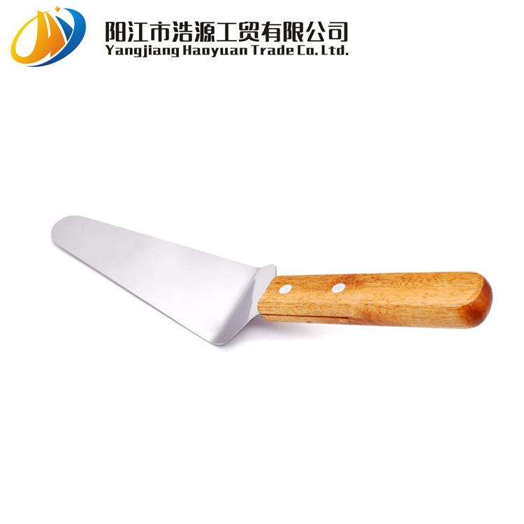 Factory Spot Wooden Handle Stainless Steel Triangle Shovel Pizza Shovel Cake Transfer Shovel Mover Kitchen Baking Tools