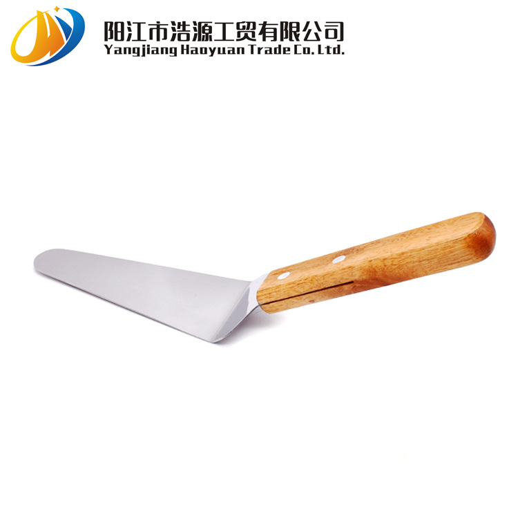 Factory Spot Wooden Handle Stainless Steel Triangle Shovel Pizza Shovel Cake Transfer Shovel Mover Kitchen Baking Tools