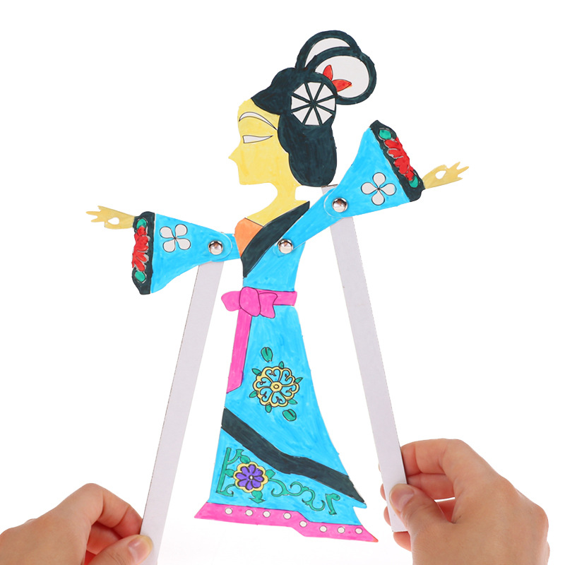 Shadow Play Chinese Ethnic Traditional Handicrafts Kindergarten Shadow Play Kidsren's Handmade DIY Creative Material Package