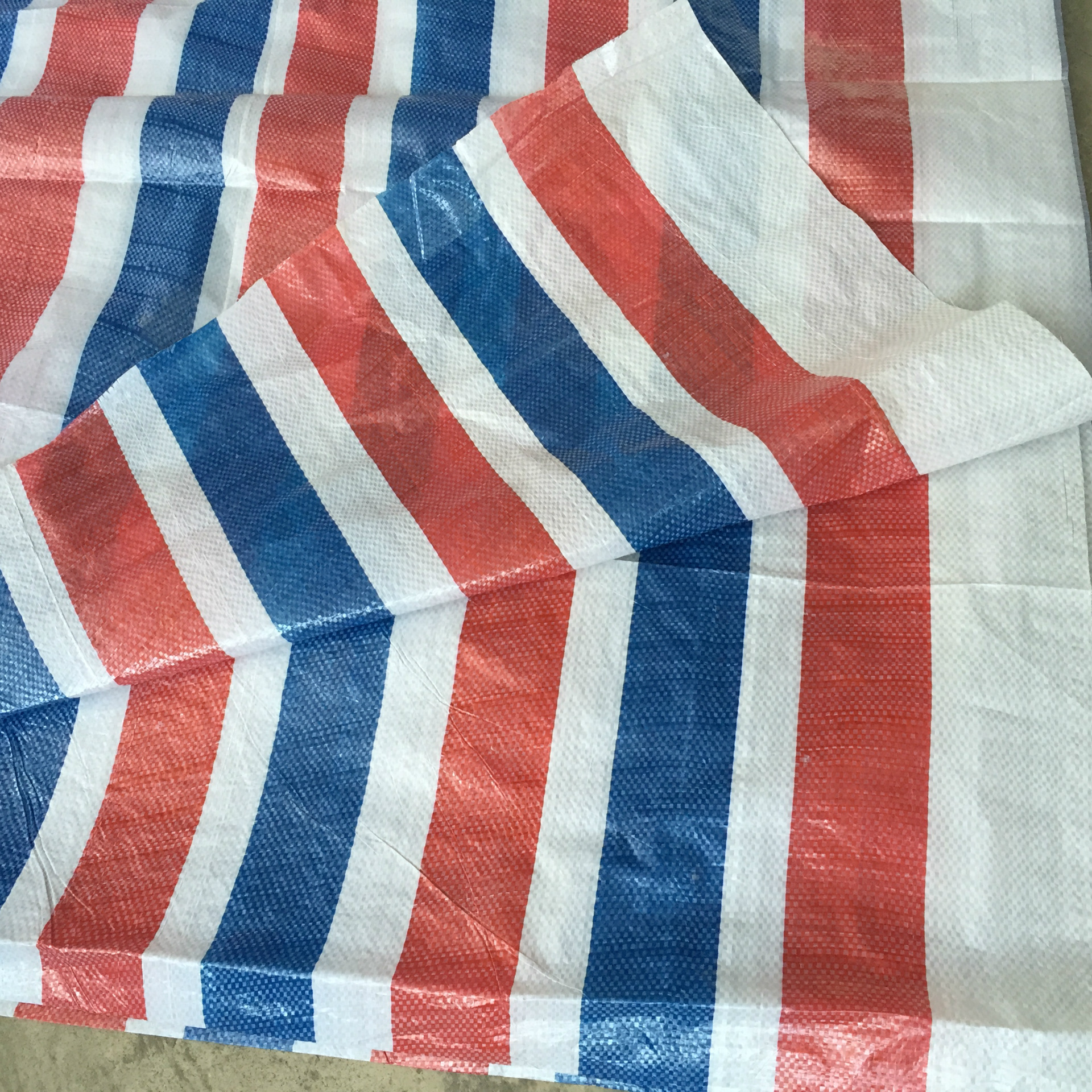 Plastic Tarpaulin 65g Color Strip Cloth Cargo Field Cover Cloth Three-Color Engineering Decoration Dustproof and Waterproof Tarpaulin Wholesale