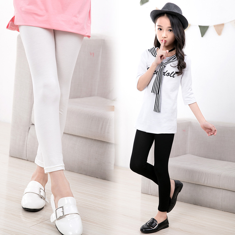 2024 Factory Direct Sales Girls' Modal Nine-Point Pants Export Kidsren's Leggings Wholesale Kidsren's Leggings