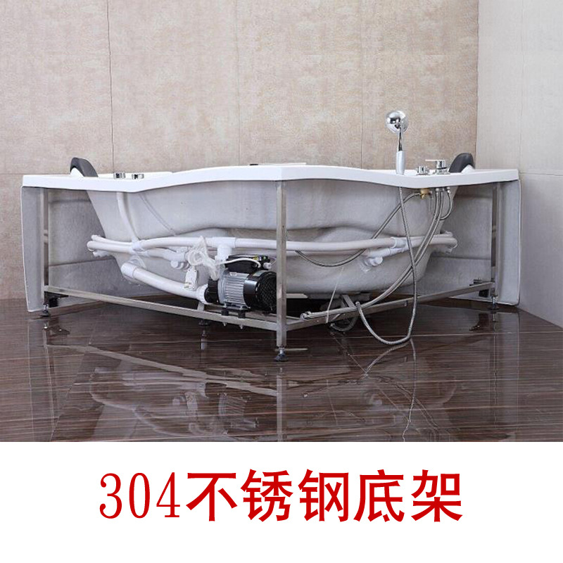 Acrylic Bathtub Household Double Triangle Bathtub Fan-shaped Adult Constant Temperature Bubble Colorful Light Massage Bathtub 806