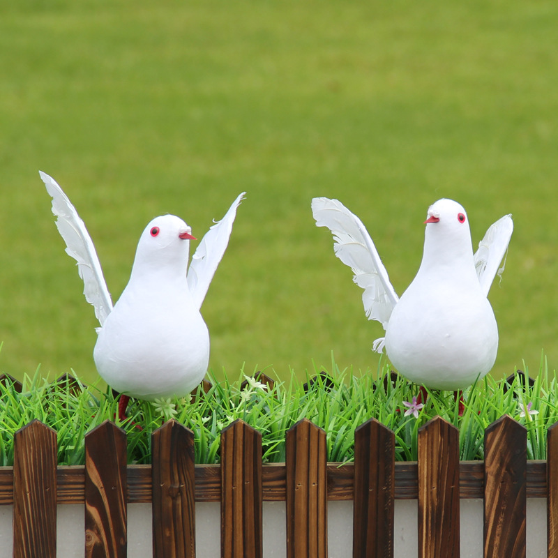 Голубь мира, искусственный белый голубь, свадебное украшение, декор для торгового центра, пернатый голубь, зелёные растения, птица с расправленными крыльями, форма голубя