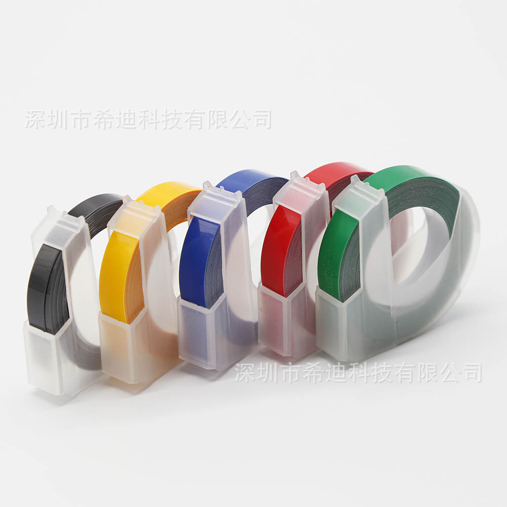 Xidi 3D Manual Concave and Convex Printer Label Tape Suitable for Motex Embossed Sticker Printer Dymo Label Machine