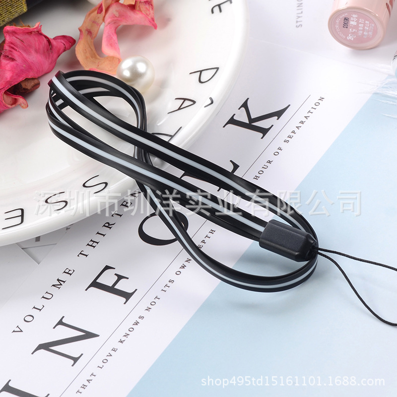 in stock direct supply 6mm two-color PVC lanyard transparent lanyard silicone phone case lanyard jelly glue rope hanging rope toy