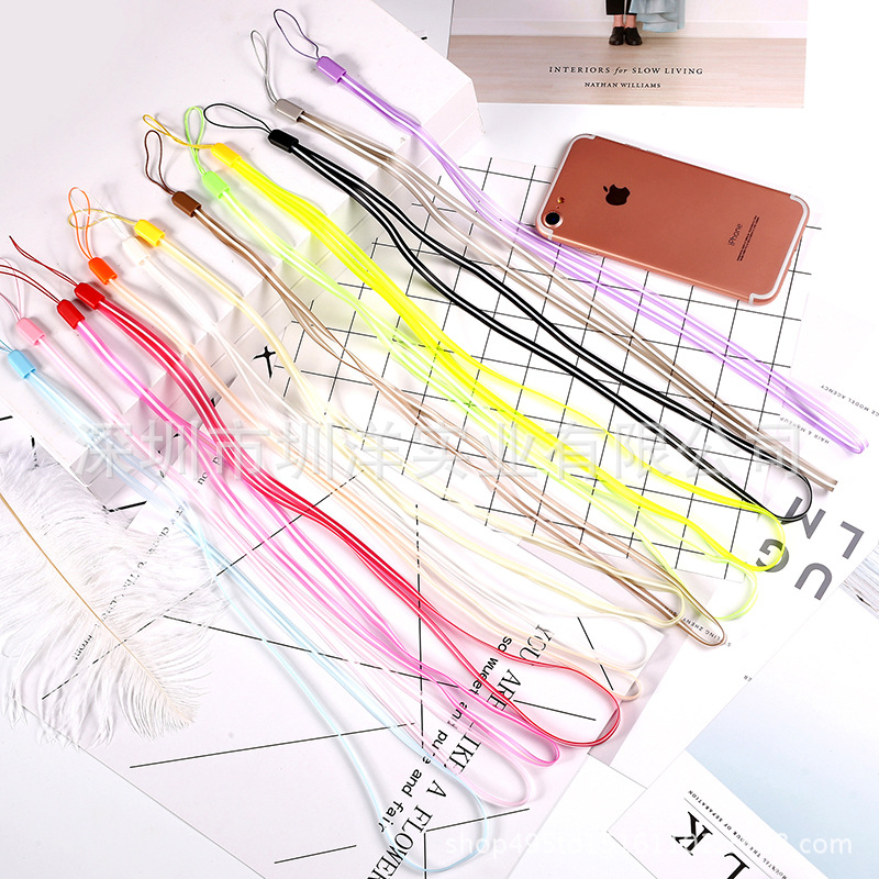 in stock direct supply 6mm two-color PVC lanyard transparent lanyard silicone phone case lanyard jelly glue rope hanging rope toy