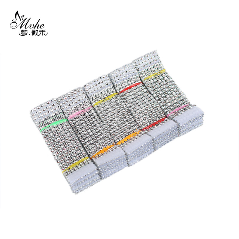 Dining table party celebration Hotel Supplies 8 rows of diamond napkin ring Silver napkin buckle wedding table spot wholesale