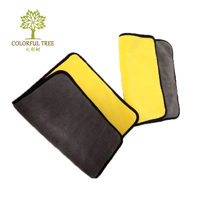 Cross-Border Double-Sided Coral Velvet Car Wash Towel Car Wipe Towel Absorbent Cleaning Towel Housekeeping Cleaning Rag Fishing Gear Towel