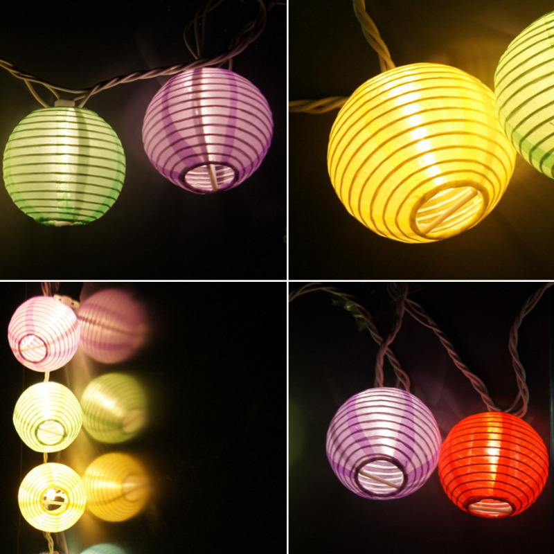 7.5cm Halloween lantern string lamp outdoor lamp silk lantern direct purchase wholesale Mid-Autumn National Day decoration