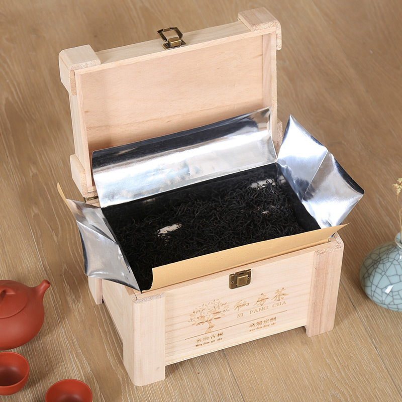 Tea Wooden Box Private Tea Loose Tea Wooden Gift Box Small Green Orange Packaging Box Pu'Er Tea White Tea Wooden Box Wooden Box