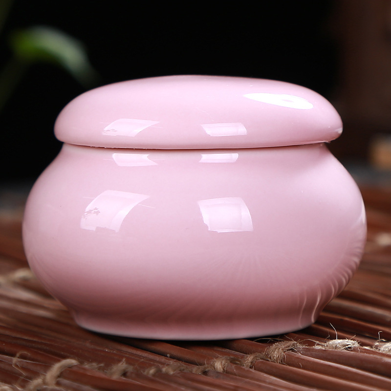 Color Glaze Small Ceramic Pot Mini Tea Pot Beauty Pot Fragrance Powder Medicine Pot Fragrance Pot Sealed Storage Pot