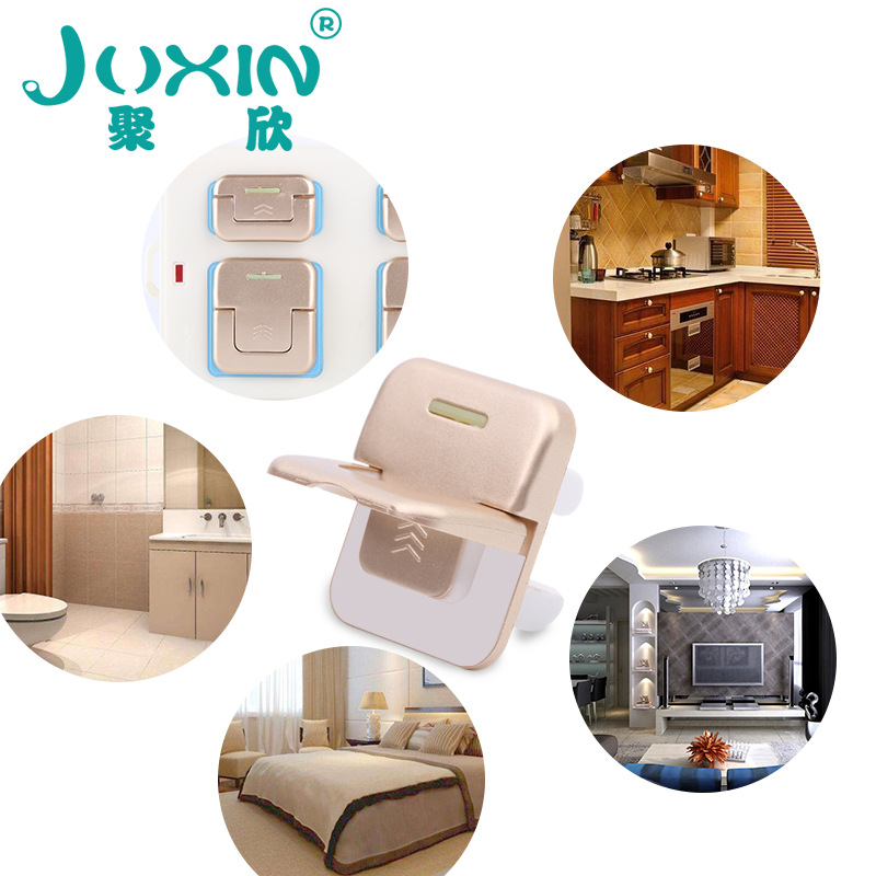 Gold luminous anti-electric shock safety socket seat protective cover safety socket protective cover children two, three plugs, two holes