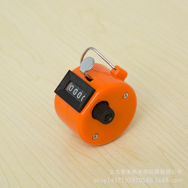 Colorful Plastic Manipulator Presses Four-Digit Counter to Count Students' Movements
