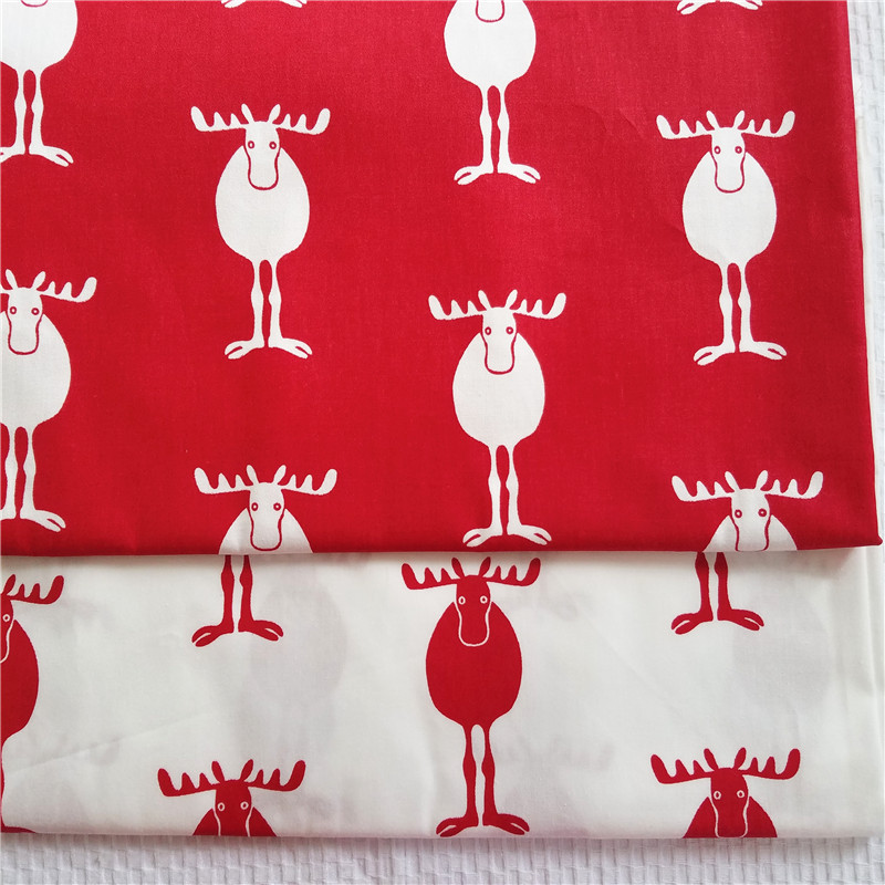 Pure cotton printed twill cotton fabric Christmas tree snowman cartoon cute children's pajamas handmade bedding fabric