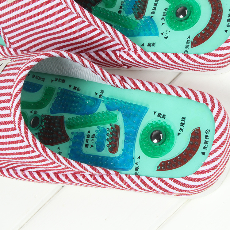 Foot Massage Shoes Tai Chi Acupoint Magnetic Therapy Health Care Slippers Indoor Daily Use Upper Can Be Adjusted and Sticky