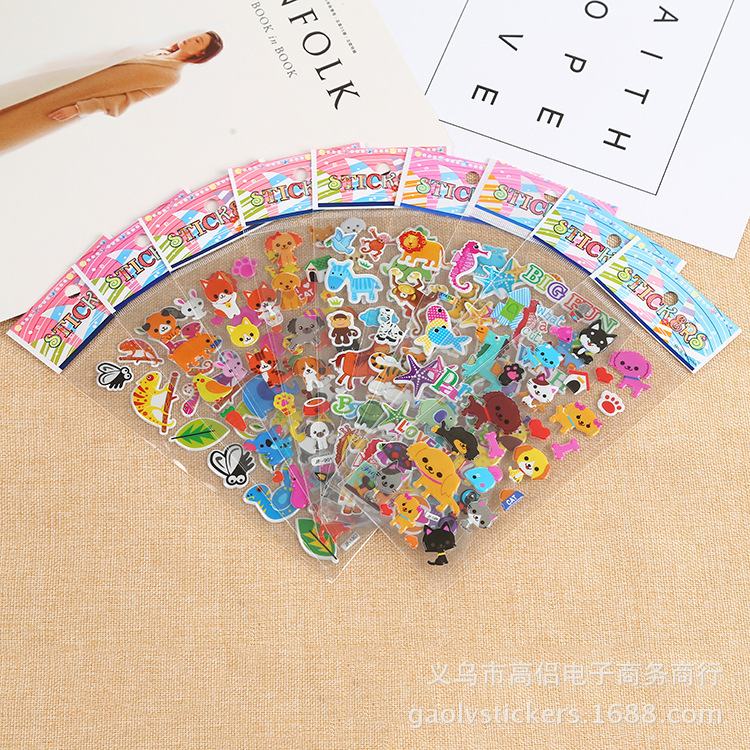 Reward Stickers 3D Bubble Stickers Cartoon Stickers Kidsren Stickers Toddler Stickers Pvc Stickers Baby Reward Stickers