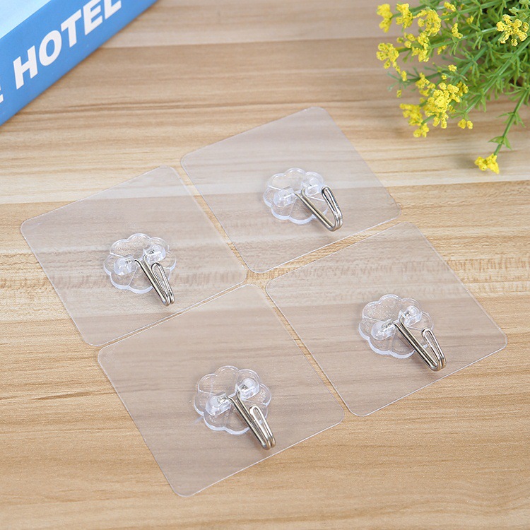 6cm seamless transparent small hook Taobao gift self-adhesive metal hook wall strong sticky hook nail-free hook manufacturer