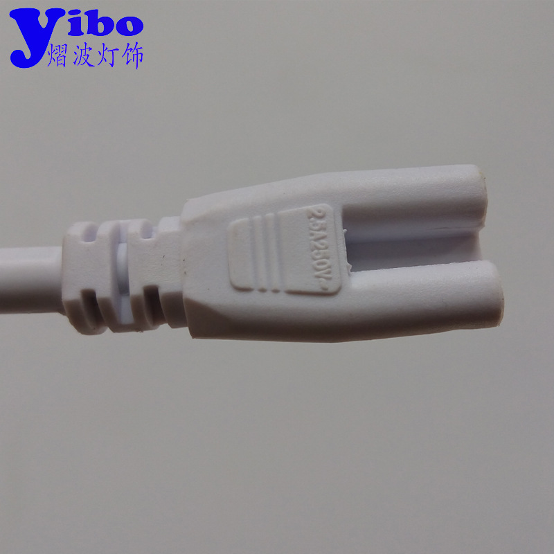 T5/T8 connecting line three-hole European standard double-headed connection power cord LED lamp tube series connection power cord