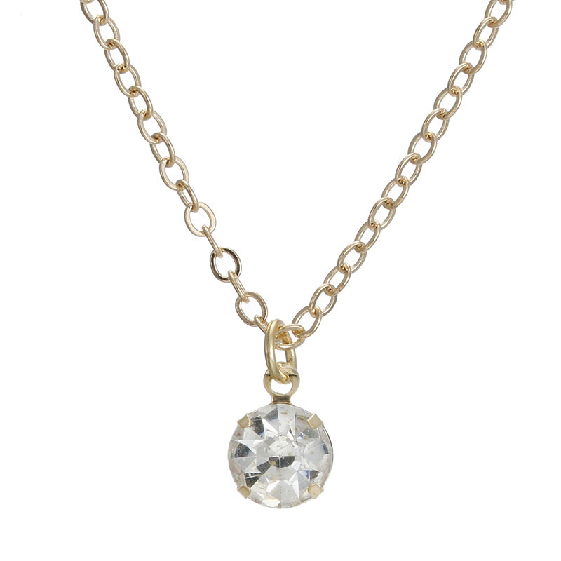 European and American Foreign Trade Aliexpress Wish New Diamond Alloy Wedding Commemorative Pendant Necklace Jewelry Wholesale Round Shape