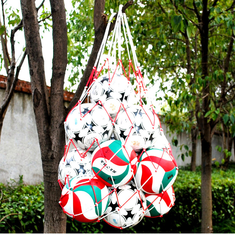 Basketball football big net bag kindergarten large capacity can be installed 10-25 ball bag thick nylon rope storage bag