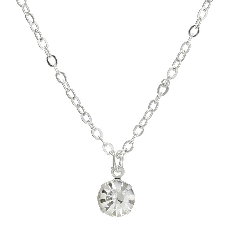 European and American Foreign Trade Aliexpress Wish New Diamond Alloy Wedding Commemorative Pendant Necklace Jewelry Wholesale Round Shape