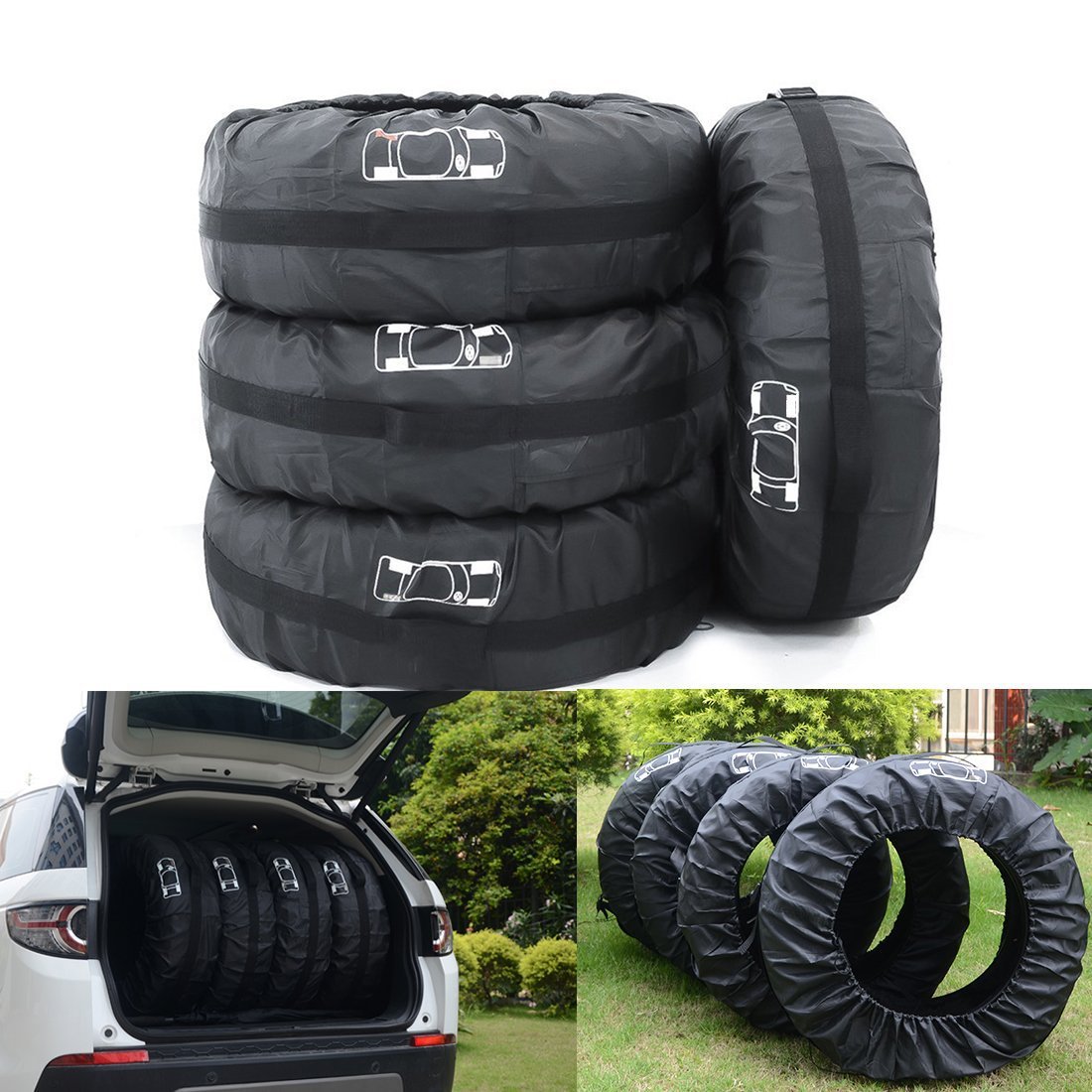 Yuanhe four spare tire cover Amazon cross-border tire protective cover Oxford cloth waterproof car spare tire cover