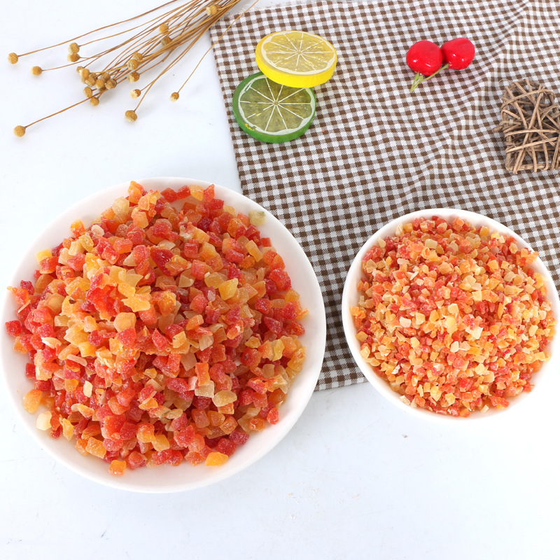 Bulk fruit grain papaya grain peach grain White Peach diced fruit tea raw material dried fruit oatmeal fruit grain
