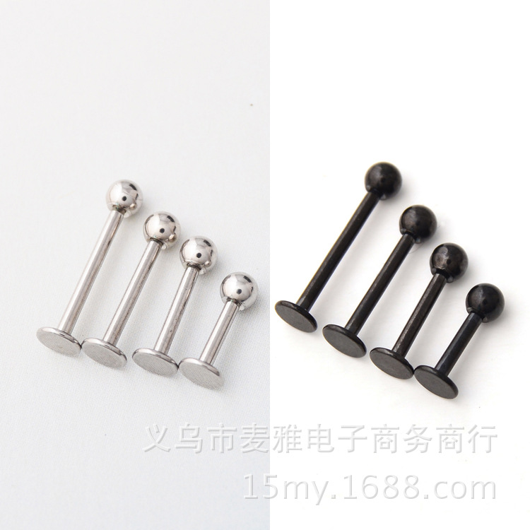 Ювелирные изделия из нержавеющей стали, плоские стержни для губ, длинные стержни, острые стержни для ушей