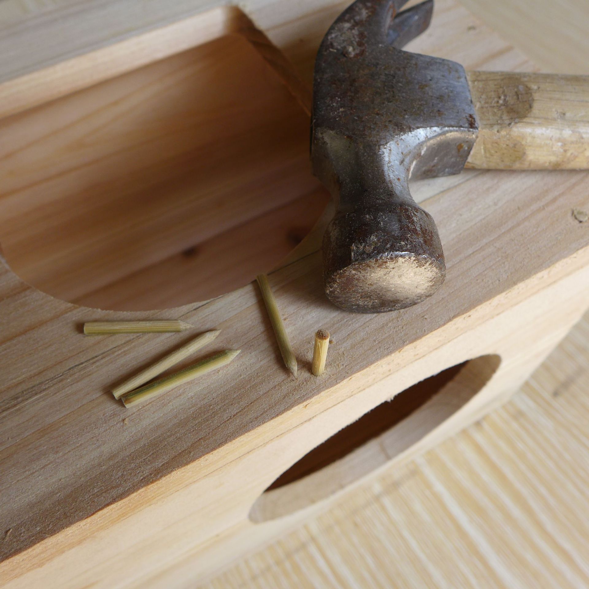 Totoro Cabinet Cage Totoro Wooden Nest Totoro Cage Bamboo Nail Wooden Hammock WU10-1