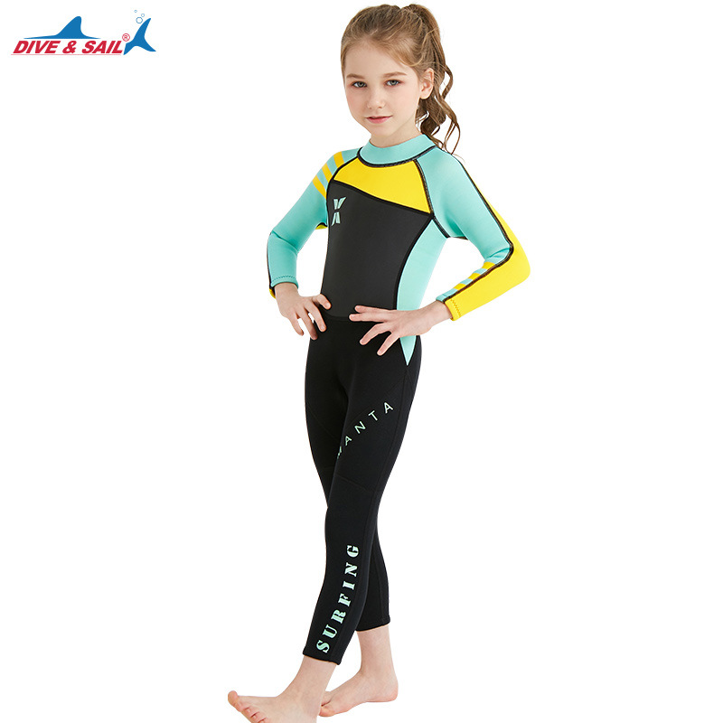 Dive&Sail Kidsren's Wetsuit 2.5mm One-Piece Women's Wetsuit Warm Snorkeling Surfing Jellyfish Suit Winter Swimsuit