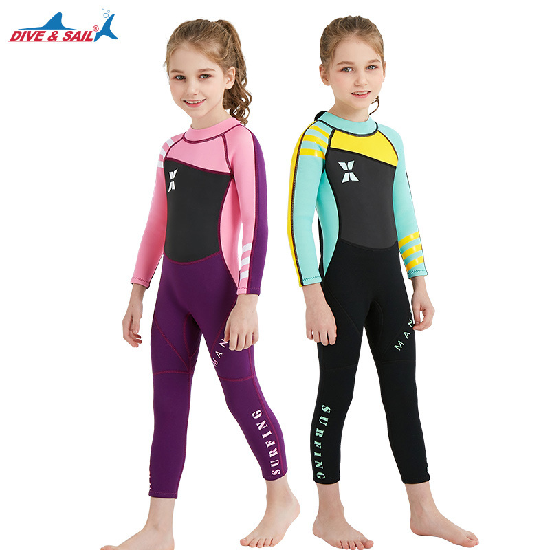 Dive&Sail Kidsren's Wetsuit 2.5mm One-Piece Women's Wetsuit Warm Snorkeling Surfing Jellyfish Suit Winter Swimsuit