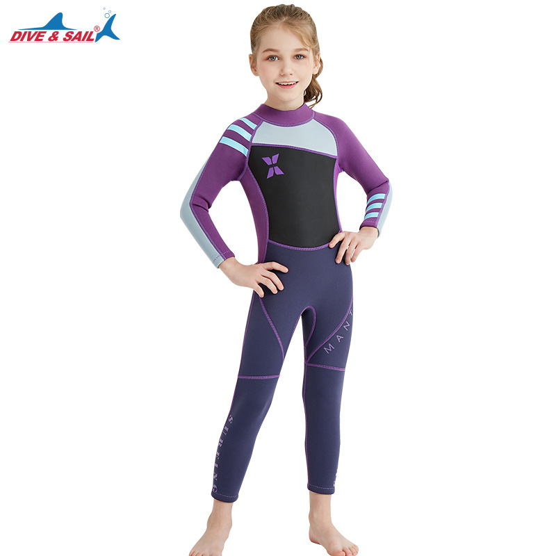 Dive&Sail Kidsren's Wetsuit 2.5mm One-Piece Women's Wetsuit Warm Snorkeling Surfing Jellyfish Suit Winter Swimsuit