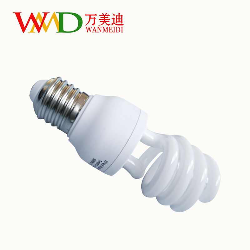 Factory wholesale tricolor half screw energy-saving lamp spiral bulb home E27 screw bayonet 5W-20W bulb