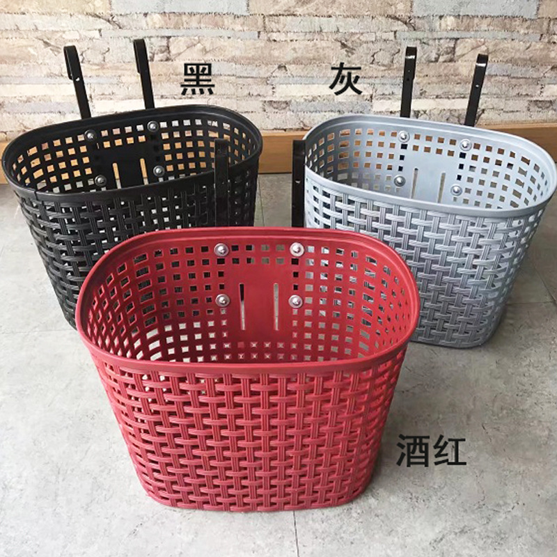 Bicycle basket plastic battery car basket accessories electric car front folding car basket mountain bike rear hanging basket
