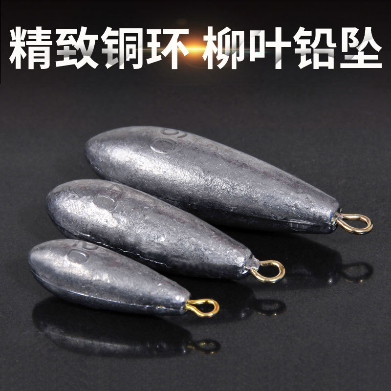 Оптовая продажа свинцового подвеса в форме капли с кольцом для рыбалки