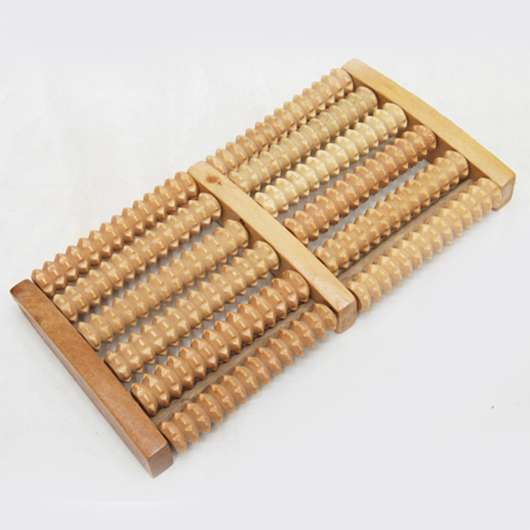 Wooden six-row foot massager six-row roller massager
