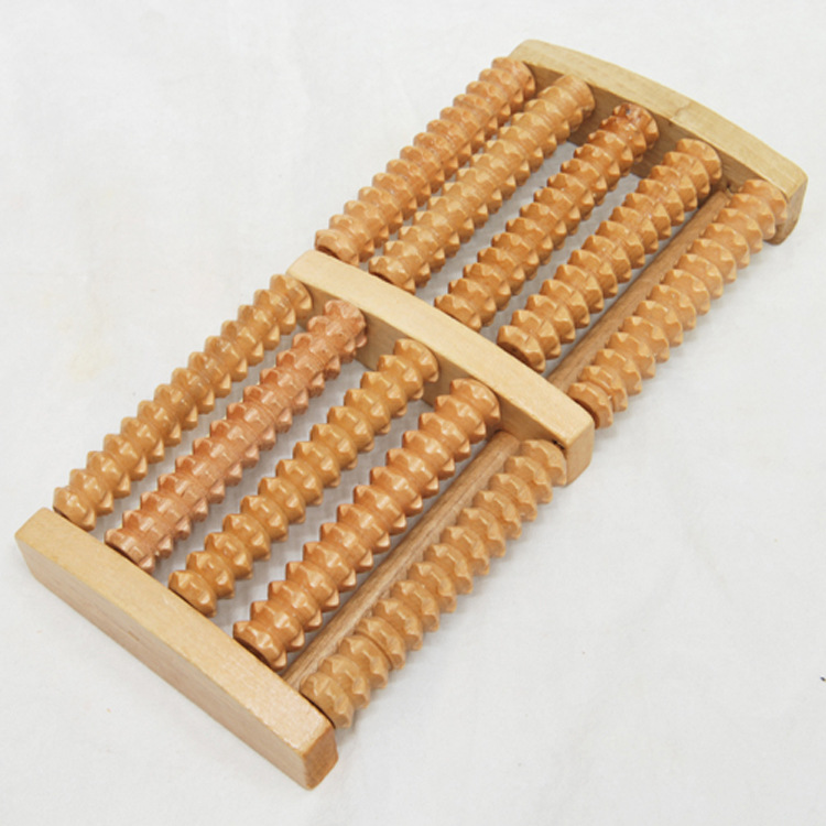 Wooden six-row foot massager six-row roller massager