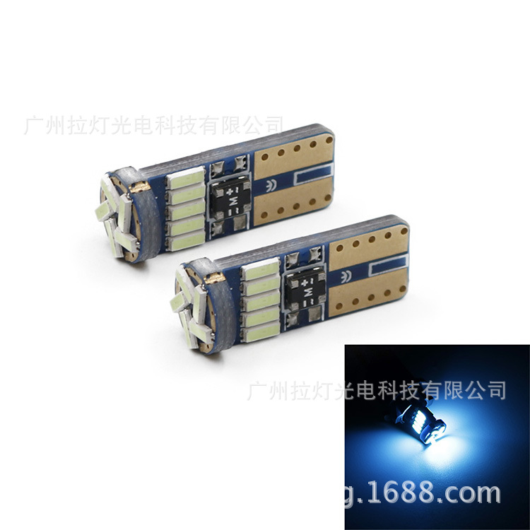 Car LED T10 width indicator light license plate light W5W 15SMD 4014 Decoding Universal car light led small light